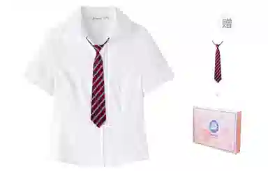 东鲸岁时记 学院风通勤简约纯色修身收腰短袖衬衫 女款