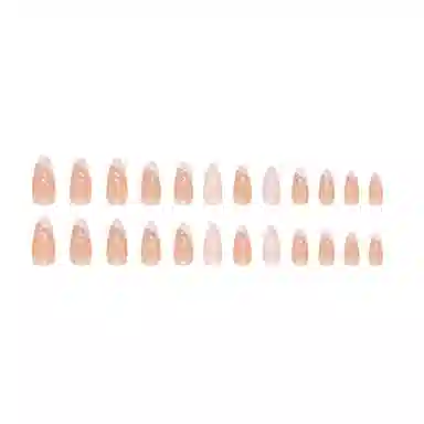 馨枕居 法式闪粉  穿戴甲 杏仁裸色晕染