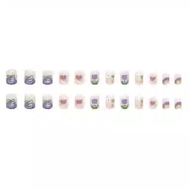 馨枕居 童心花花  穿戴甲 短款紫色跳色 可爱