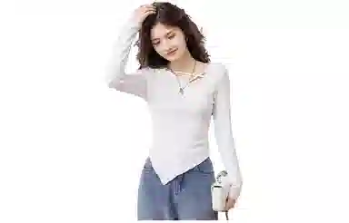 【dme】纯色不规则长袖针织衫 女款