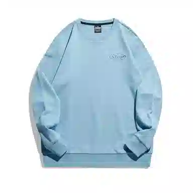 特步 纯色宽松圆领套头卫衣 女款