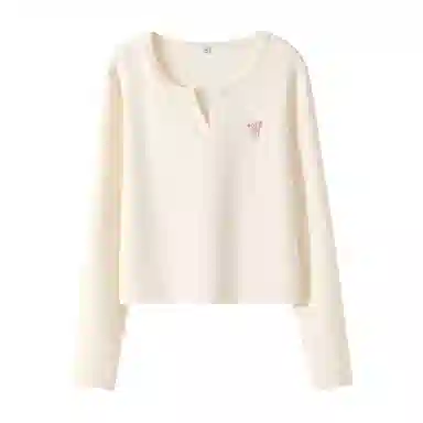 MJ STYLE Slim V-Neck Long Sleeve Tee