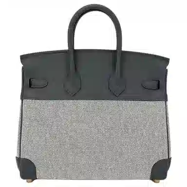 HERMES Birkin 25 H0 Gris misty SwiftToile H