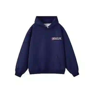 草本初色 无性别主义设计蜘蛛网字母印花舒适宽松套头通勤连帽卫衣 男女同款