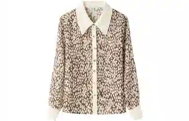 恒源祥 波点印花长袖衬衫 女款 咖色