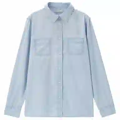 佐丹奴 简约翻领纯色休闲长袖衬衫 女款