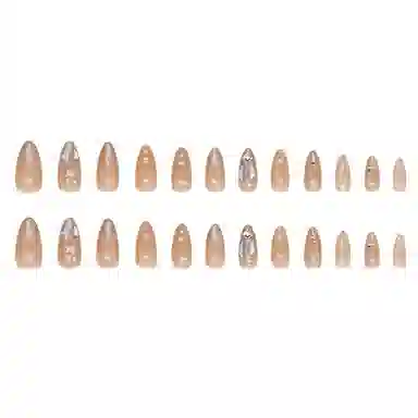 馨枕居 极光方钻  穿戴甲 杏仁爆闪碎片晕染 纯欲