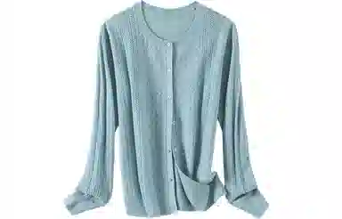 恒源祥 纯色单排扣镂空长袖针织衫 女款