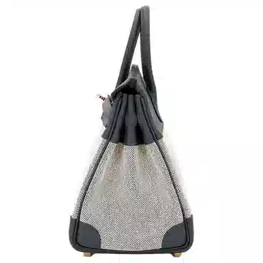 HERMES Birkin 25 H0 Gris misty SwiftToile H