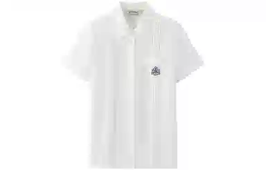 东鲸岁时记 刺绣领带翻领单排扣短袖衬衫 女款