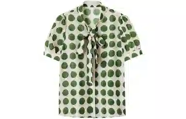 【dme】 波点印花短袖衬衫 女款 绿色