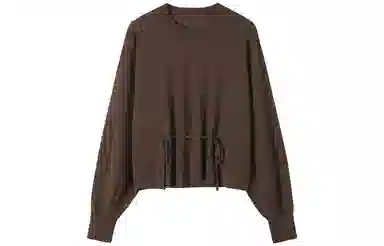 恒源祥 纯色圆领宽松落肩简约休闲长袖针织衫 女款