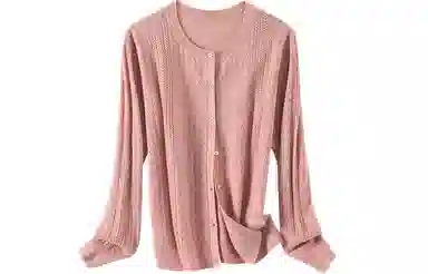 恒源祥 纯色单排扣镂空长袖针织衫 女款