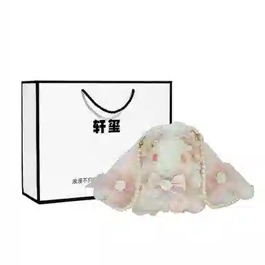 轩玺 软萌可爱少女心洛丽塔兔子珍珠链条 毛绒 单肩包斜挎包 女款 粉红色/白色