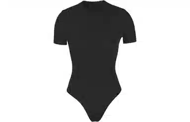 SKIMS Cotton Jersey Bodysuit Onyx