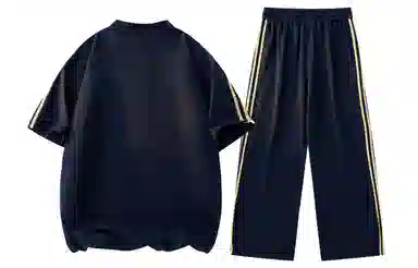 王者荣耀 标语款 美式复古百搭简约宽松舒适居家通勤户外半开拉链门襟上衣抽绳长裤休闲运动套装 男女同款