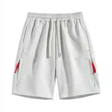 海尔斯 美式复古高街舒适时尚简约纯色拼接口袋宽松潮流百搭透气速干轻薄五分系带休闲短裤 男款