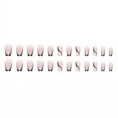 馨枕居 芭蕾甲闪粉  穿戴甲 中梯黑粉渐变 法式