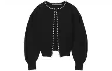 Alexander Wang Chain Trim Cardigan Black