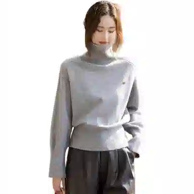 【dme】 纯色高领套头休闲长袖针织衫 女款