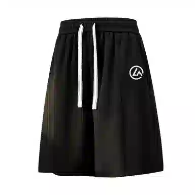 兰缪 日系简约基础款日常通勤舒适透气亲肤柔软美式复古百搭中腰宽松系带纯色适中五分休闲短裤 男女同款