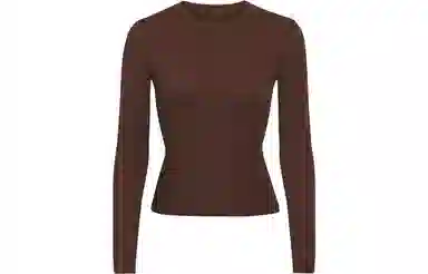 SKIMS Fits Everybody Long Sleeve T-Shirt Cocoa