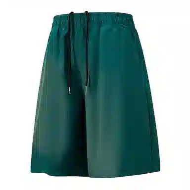 兰缪 美式复古纯色高街风基础款山系户外跑步骑行健身日常柔软通勤亲肤舒适透气运动裤系带宽松冰丝凉感速干五分裤休闲短裤 男女同款