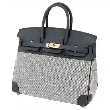 HERMES Birkin 25 H0 Gris misty SwiftToile H