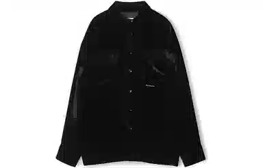 Alexander Wang FW23 Black Oversized Suede Button Shirt Jacket