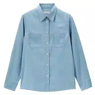 佐丹奴 简约翻领纯色休闲长袖衬衫 女款