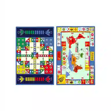 咕轹 飞行棋 大富翁 世界之旅豪华升级大号经典 玩具飞行棋 桌游