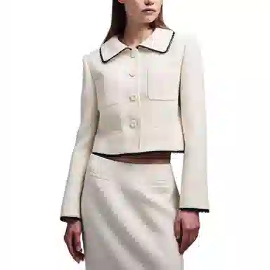 MARDI MERCREDI SS24 SPRING TWEED CROPPED JACKET LACE-IVORY