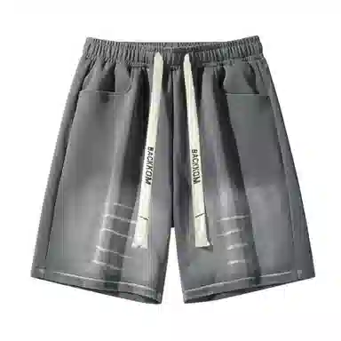 大卫贝肯 美式复古简约直筒休闲短裤 男女同款