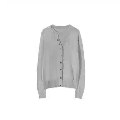 【dme】 纯色圆领套头假两件长袖针织衫 女款 灰色