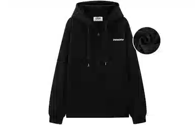 东鲸岁时记 纯色拉链宽松字母刺绣加绒开衫连帽卫衣 女款