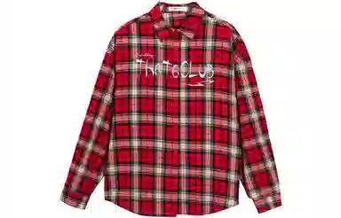 佐贝卡 格子字母刺绣长袖衬衫 女款