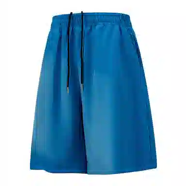 兰缪 美式复古纯色高街风基础款山系户外跑步骑行健身日常柔软通勤亲肤舒适透气运动裤系带宽松冰丝凉感速干五分裤休闲短裤 男女同款