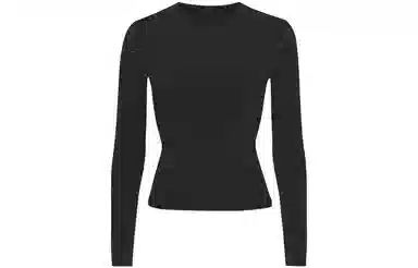 SKIMS NEW VINTAGE CROPPED LONG SLEEVE T-SHIRT T ONYX
