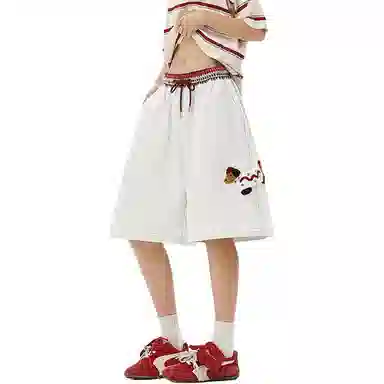 PANDA ADEVIL Sausage Dog Embroidered Shorts