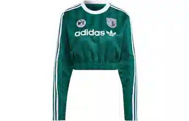 adidas Originals Long Sleeve Crop Tee Forest Green