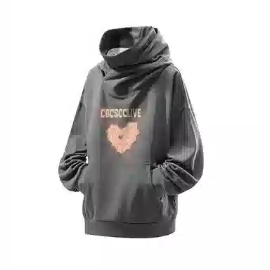 草本初色 字母爱心连帽套头卫衣 男女同款