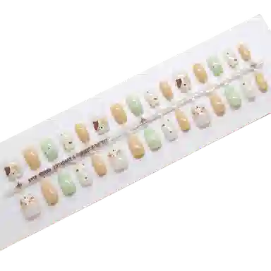 馨枕居 猫鱼卡通  穿戴甲 短方纯色跳色 可爱