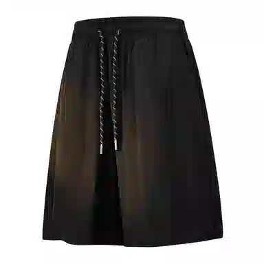 兰缪 美式复古高街风纯色基础款山系户外跑步骑行健身日常柔软通勤亲肤舒适透气运动直筒宽松冰丝凉感速干五分裤休闲短裤 男女同款