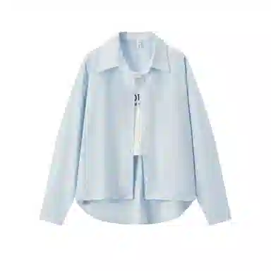 森马 宽松字母纽扣宽松纯色长袖衬衫 女款