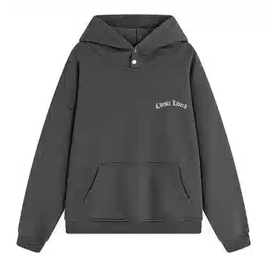 草本初色 大码无性别设计感哥特字母宽松经典基础款卫衣 男女同款