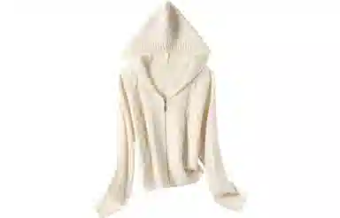 恒源祥 连帽拉链绞花针织衫 女款