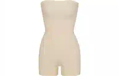 SKIMS Seamless Sculpt Strapless Shortie Bodysuit Sand