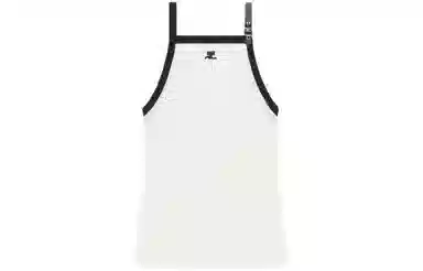 COURREGES SS24 BUCKLE CONTRAST TANK TOP Heritage White