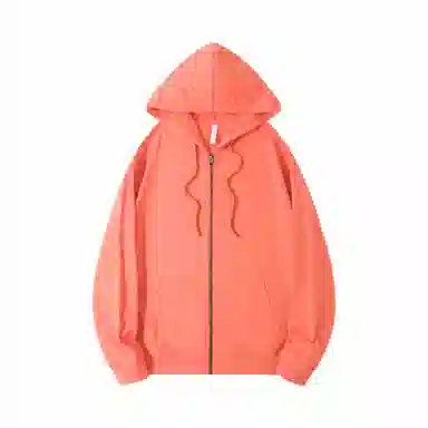 重磅基础 纯色连帽拉链宽松百搭落肩长袖卫衣 女款