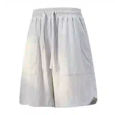 兰缪 美式复古高街风基础款户外日常通勤柔软亲肤舒适纯色系带宽松中腰五分休闲短裤 男女同款